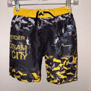 Batman Boys S (6/7) Black & Yellow Swim Trunks
